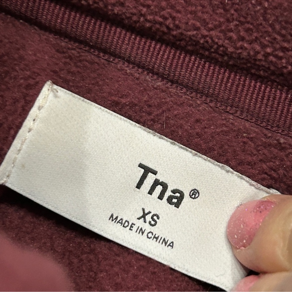 TNA polar fleece burgundy quarter zip XS - Picture 5 of 5